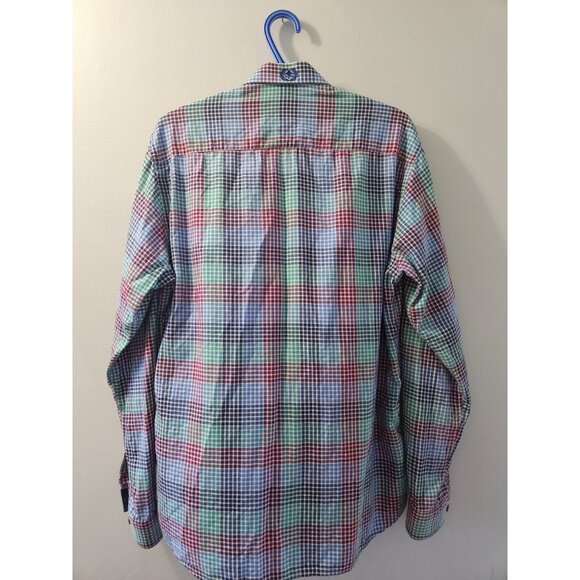 Au Noir Long Sleeves Shirt Size 4 Squared Pattern Pre-Owned - Picture 3 of 8